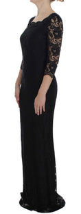 Load image into Gallery viewer, Dolce & Gabbana Elegant black floral lace maxi dress
