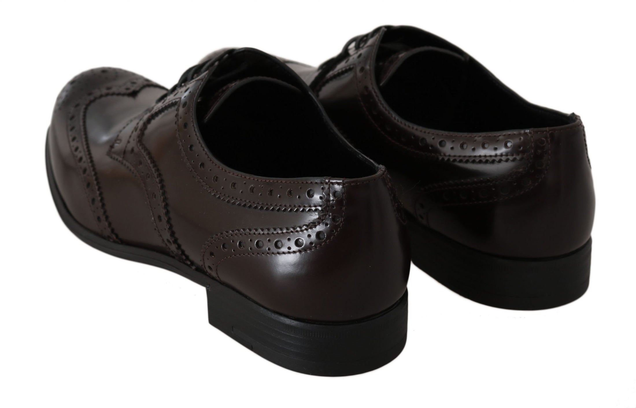 Dolce & Gabbana Elegante Oxford-Flats aus braunem Leder