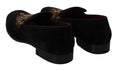 Load image into Gallery viewer, Dolce & Gabbana Elegant black loafers with gold crown embroidery
