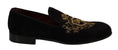 Load image into Gallery viewer, Dolce & Gabbana Elegant black loafers with gold crown embroidery
