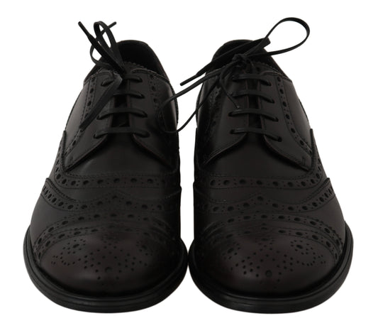 Dolce &amp; Gabbana Elegant Bordo Wingtip Derby Ayakkabı