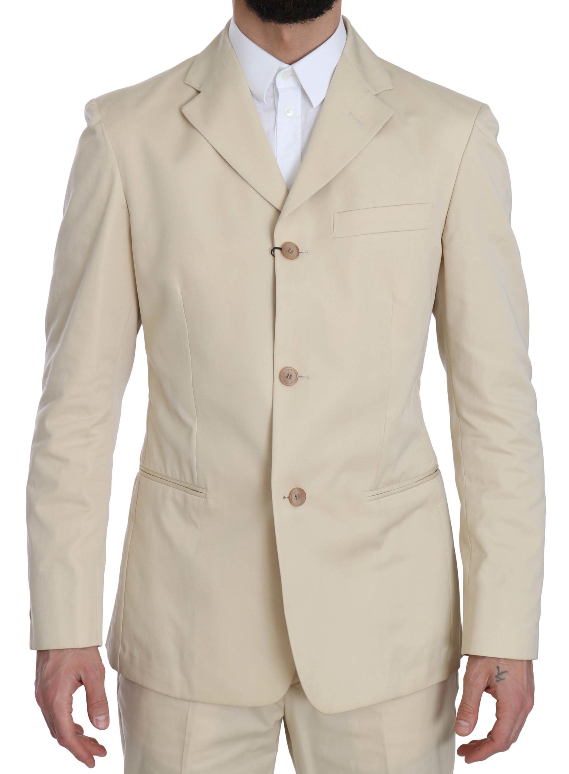 Romeo Gigli two-piece suit in beige with classic elegance