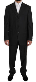 Load image into Gallery viewer, Z ZEGNA Elegant black striped wool suit
