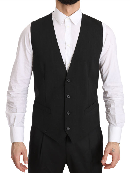 Dolce &amp; Gabbana Elegant Gray Formal Vest - Regular Fit