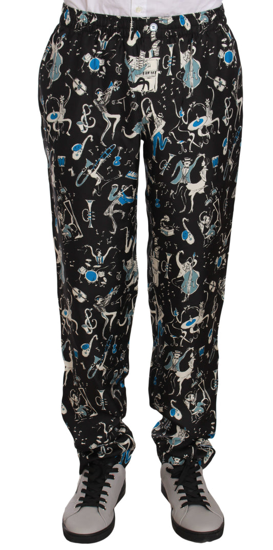 Dolce &amp; Gabbana Elegant silk lounge pants with unique print