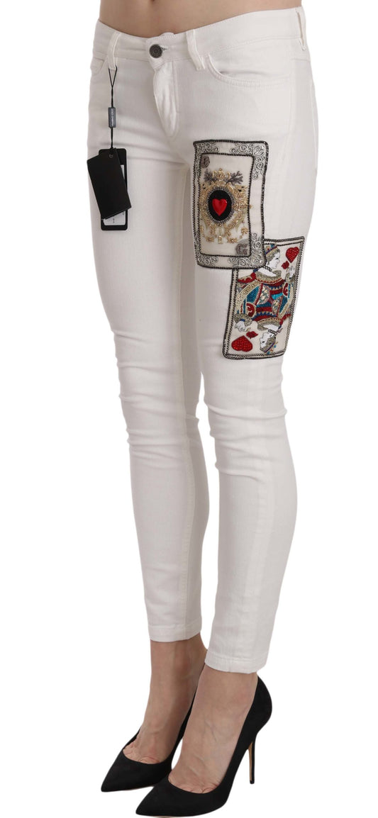 Dolce &amp; Gabbana Queen of Hearts Embellished Skinny Pants