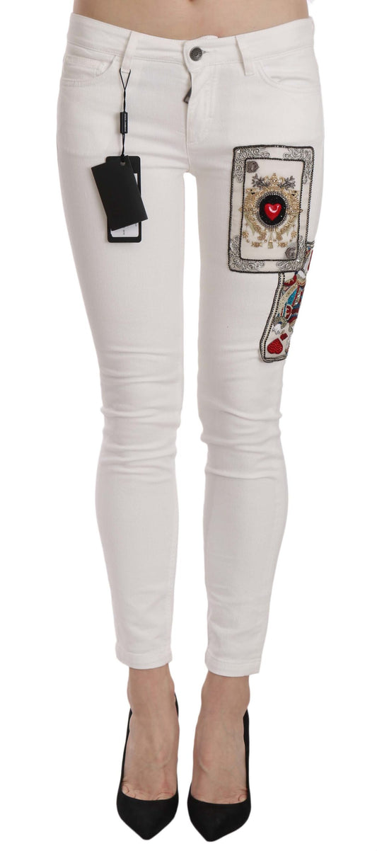 Dolce &amp; Gabbana Queen of Hearts Embellished Skinny Pants