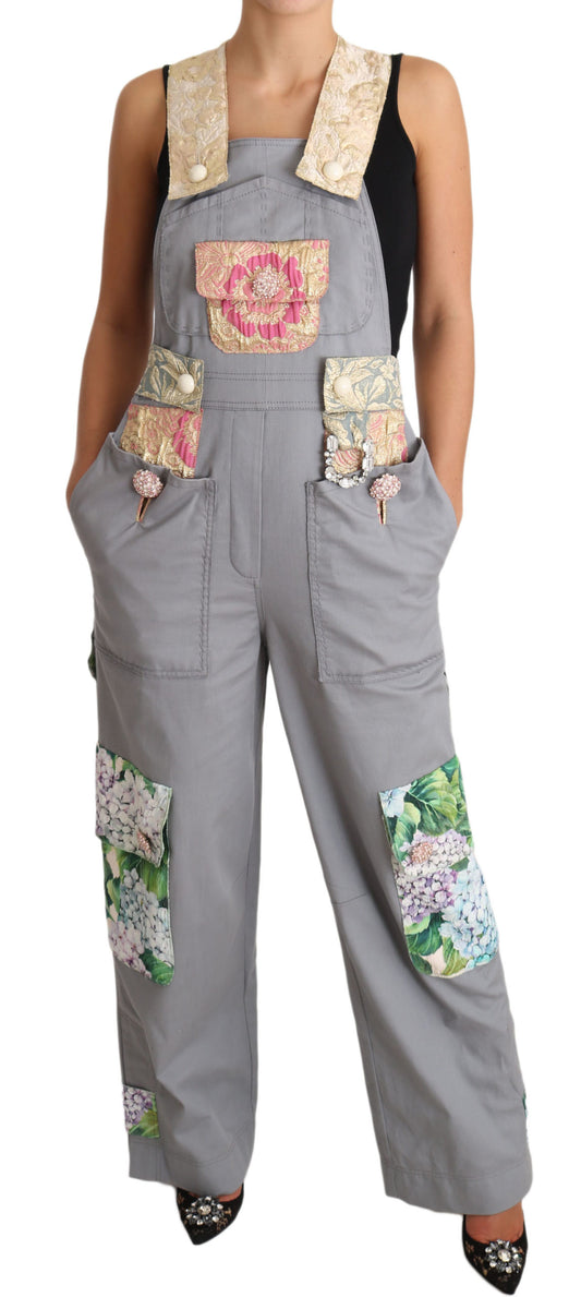 Dolce &amp; Gabbana Exquisite floral embellished denim jumpsuit