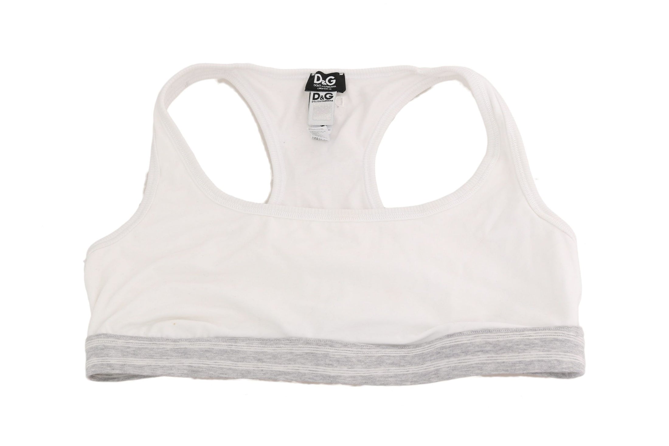 Dolce &amp; Gabbana Elegant white stretch sports bra