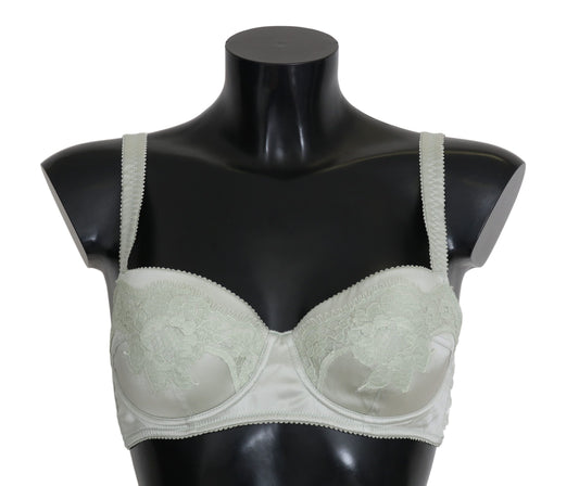 Dolce &amp; Gabbana Elegant silk bra made of floral lace