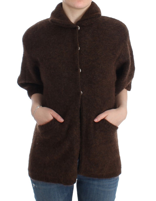 Cavalli Elegant short sleeve brown cardigan