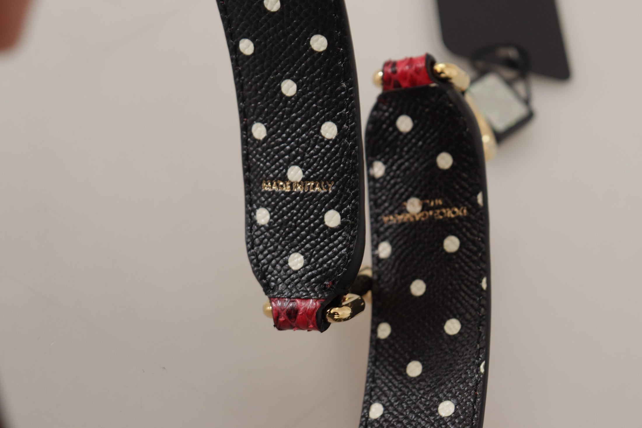 Dolce &amp; Gabbana Elegant shoulder strap made of red python leather