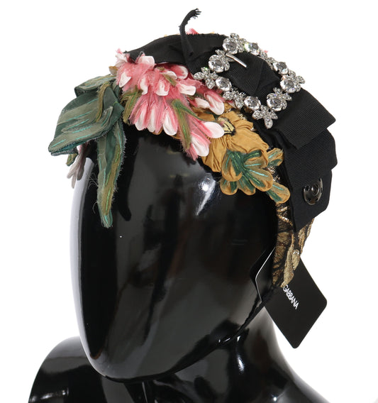 Dolce &amp; Gabbana Elegant floral headband with crystal embellishment