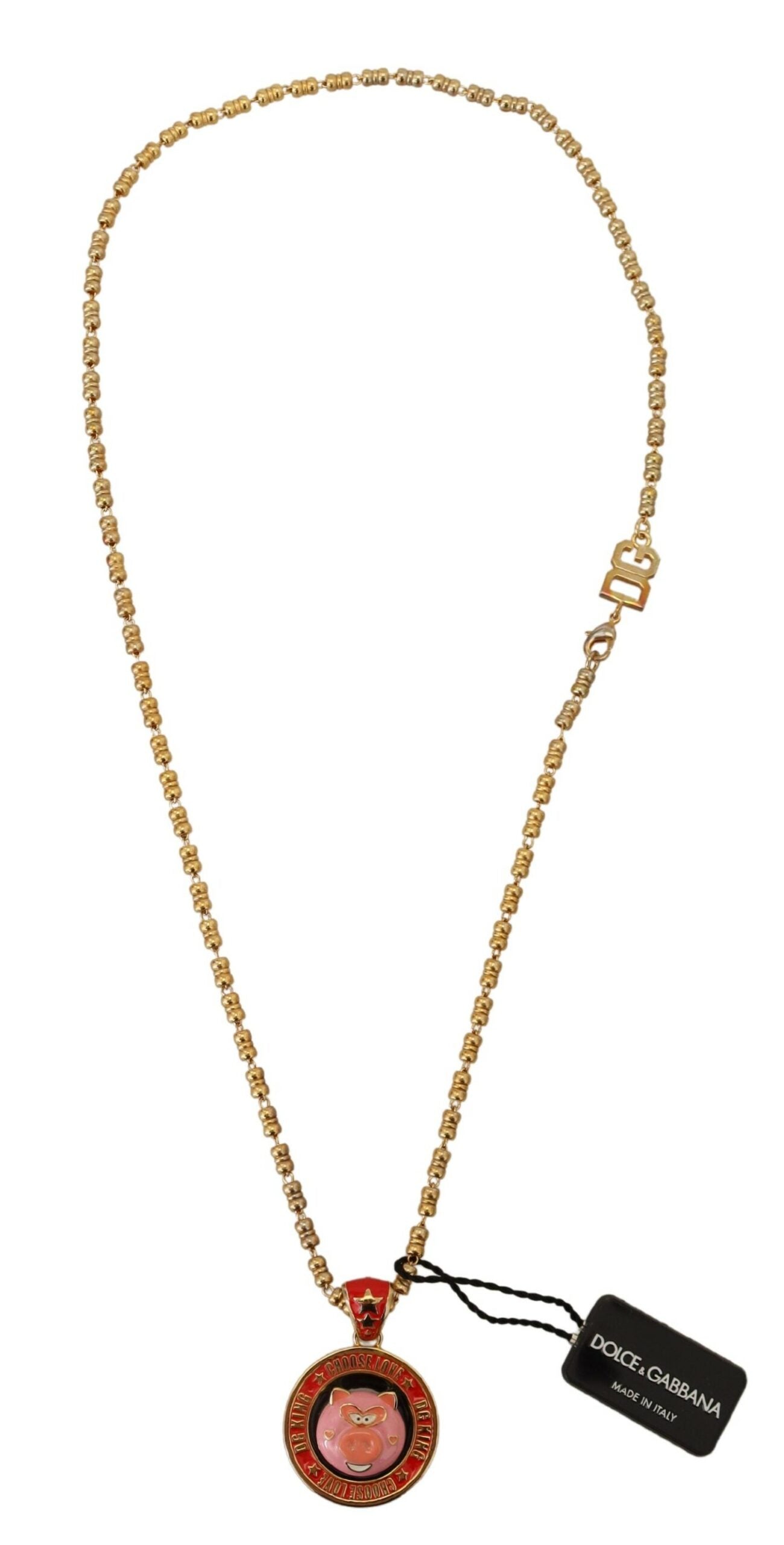 Dolce &amp; Gabbana Elegant Gold Charm Chain Necklace