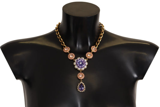 Dolce &amp; Gabbana Elegant floral crystal necklace