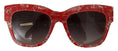 Resmi galeri görüntüleyiciye yükleyin, Dolce & Gabbana Elegante rote Sonnenbrille mit Spitzendetail
