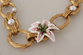 Load image into Gallery viewer, Dolce & Gabbana Elegant Gold Lily Flower Pendant Necklace
