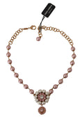 Load image into Gallery viewer, Dolce & Gabbana Elegant floral necklace with gold crystal
