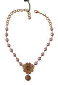 Load image into Gallery viewer, Dolce & Gabbana Elegant floral necklace with gold crystal
