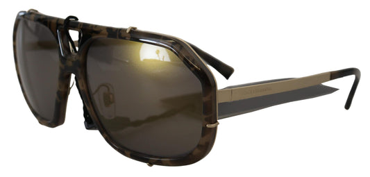 Dolce &amp; Gabbana Chic mirrored brown aviator sunglasses