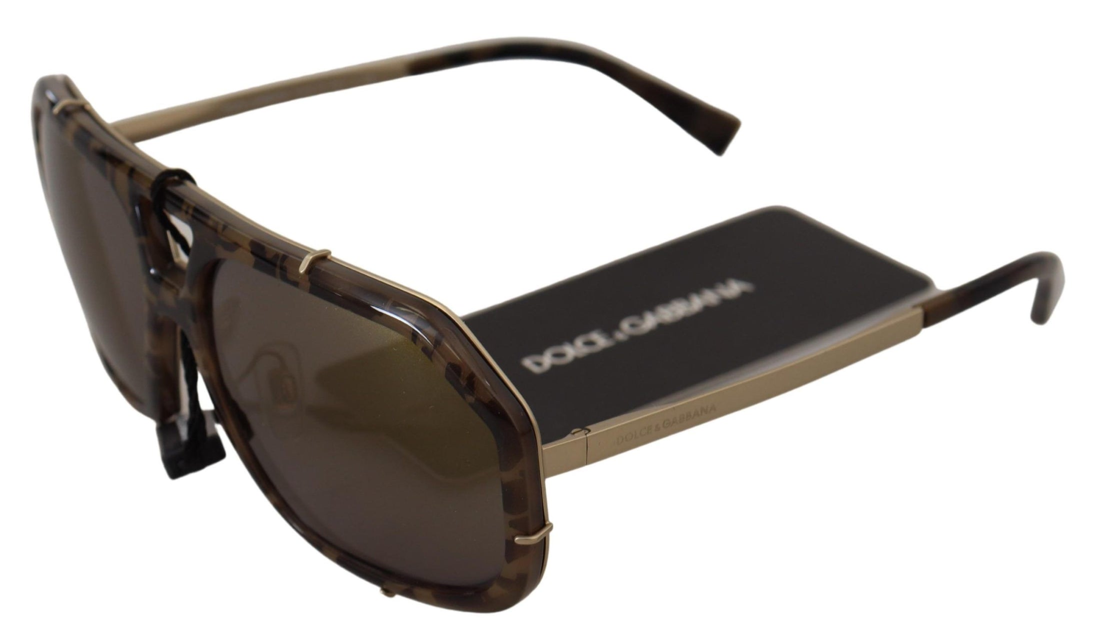 Dolce &amp; Gabbana Chic mirrored brown aviator sunglasses