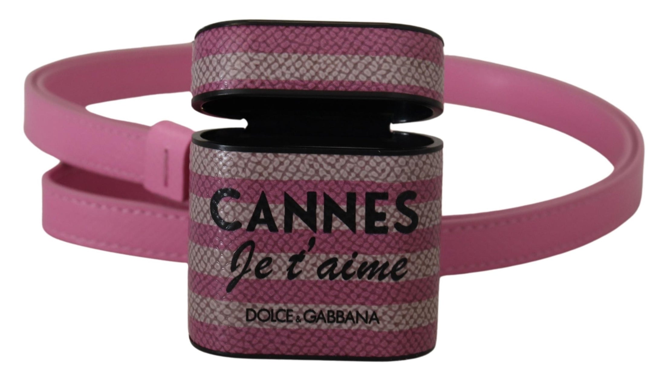 Pembe Dolce &amp; Gabbana Chic deri AirPods kılıfı