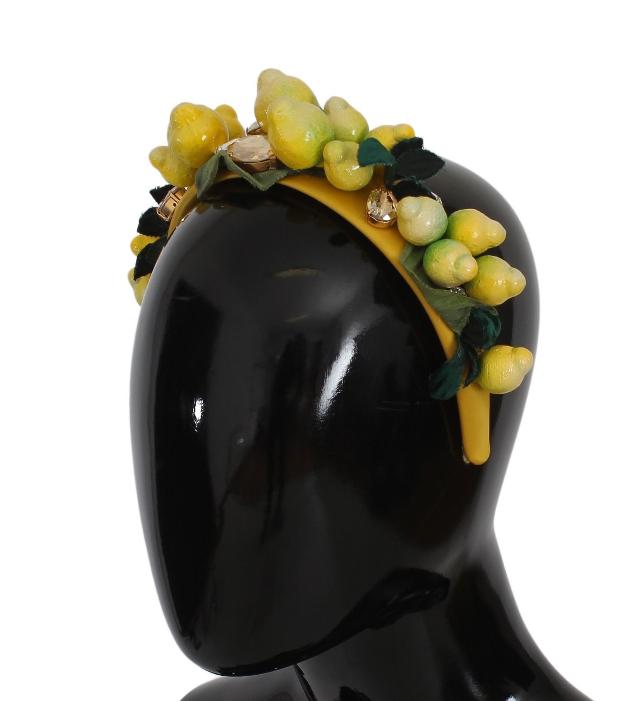 Dolce & Gabbana Exquisite Seide Kristall Zitrone Stirnband Diadem