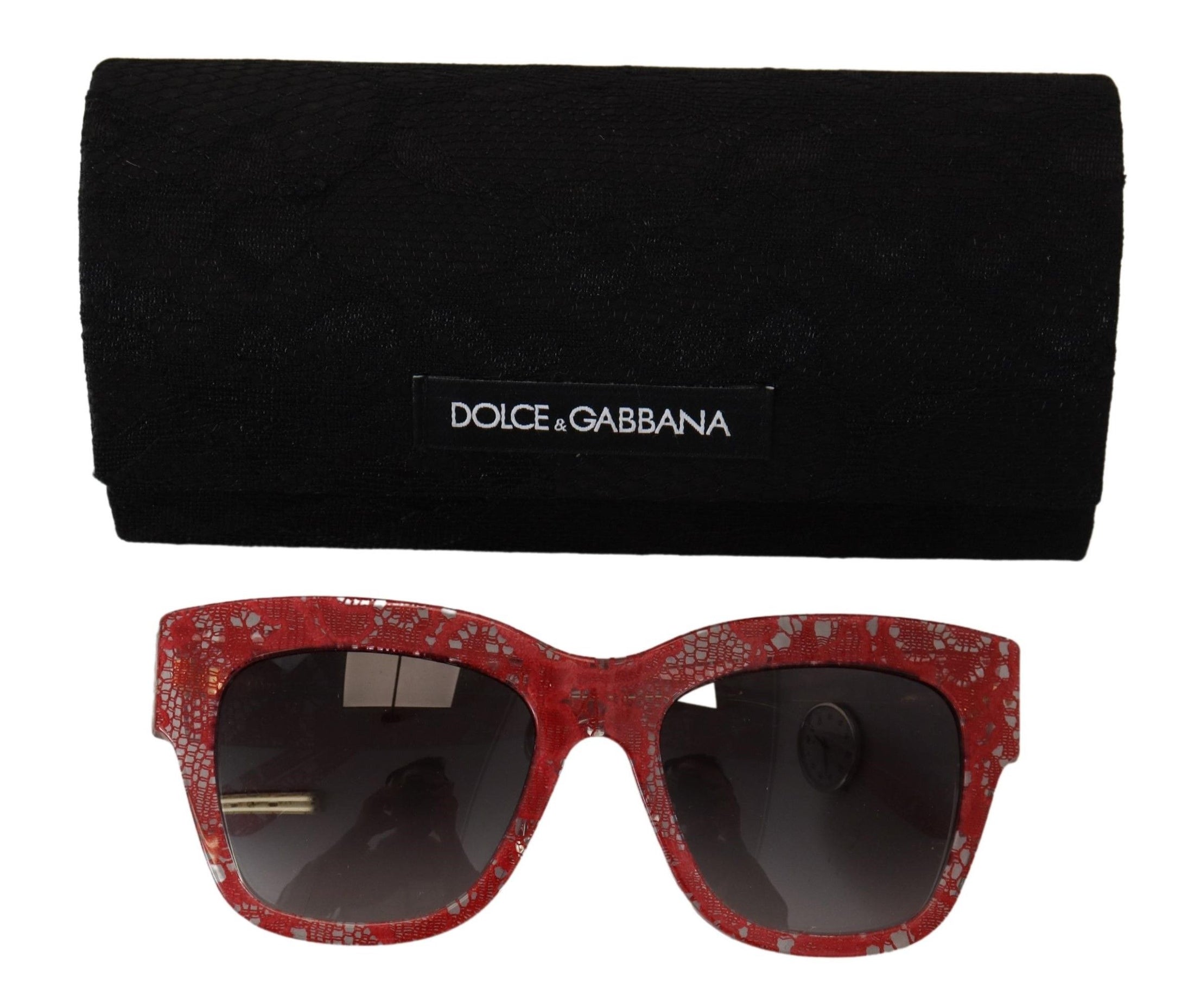 Dolce &amp; Gabbana Elegant red sunglasses with lace decoration