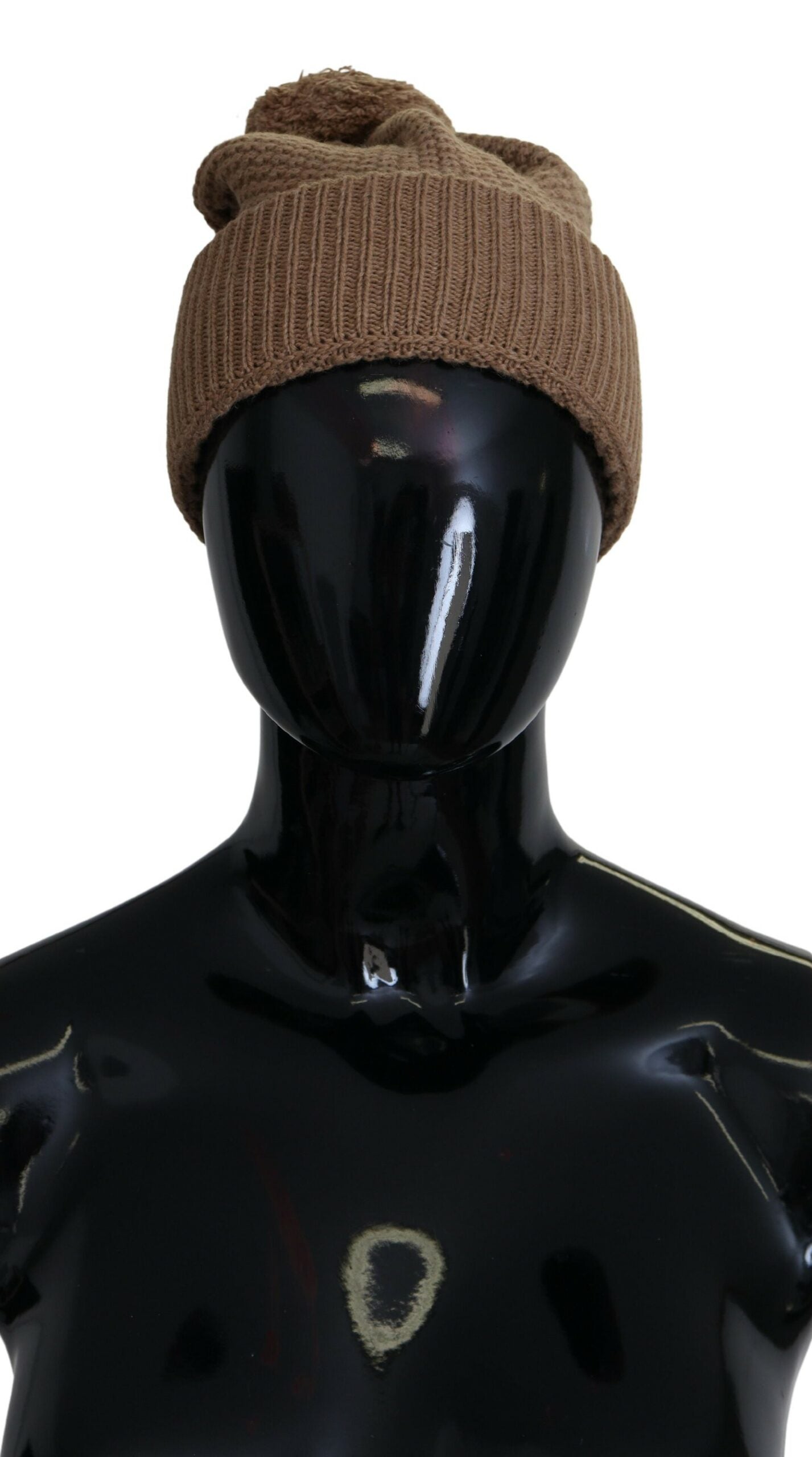 Dolce &amp; Gabbana Elegant camel knit hat with fur trim