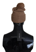 Load image into Gallery viewer, Dolce & Gabbana Elegant camel knit hat with fur trim
