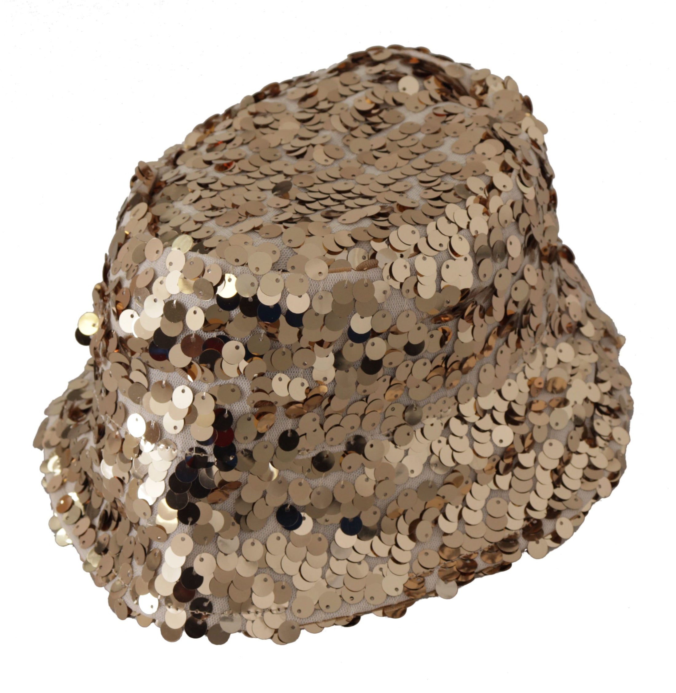 Dolce &amp; Gabbana Elegant Gold Sequin Bucket Hat