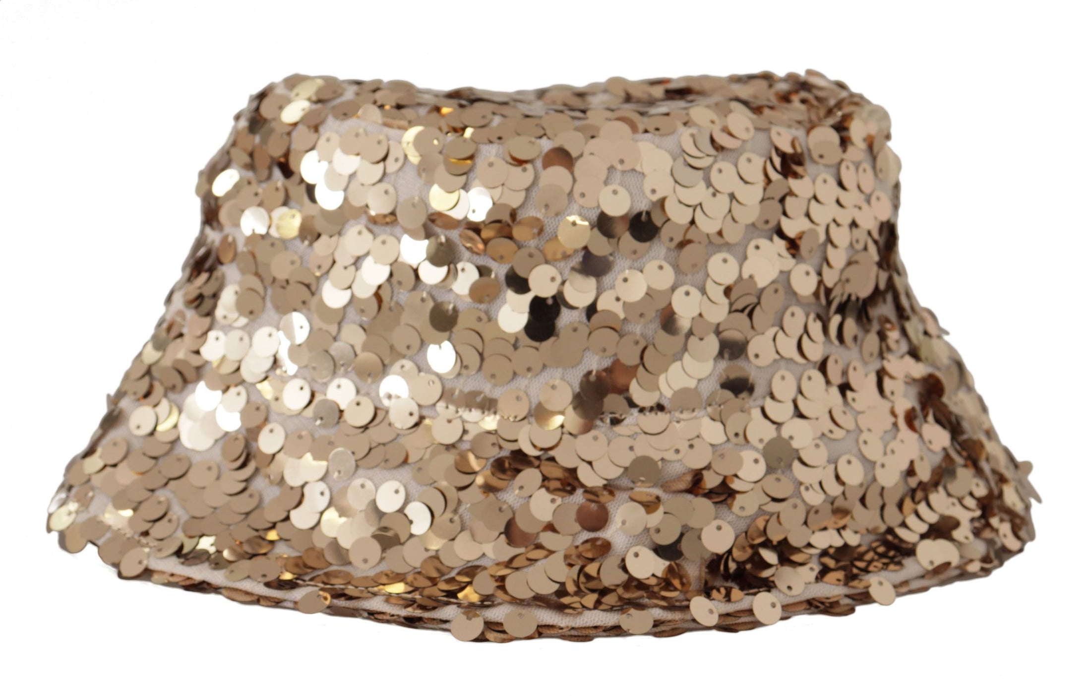 Dolce &amp; Gabbana Elegant Gold Sequin Bucket Hat