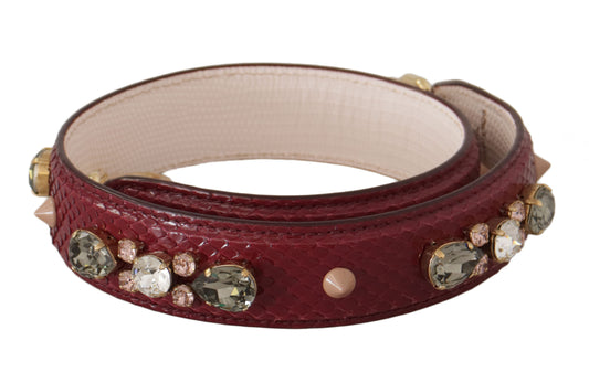 Dolce &amp; Gabbana Elegant bag strap made of burgundy python leather