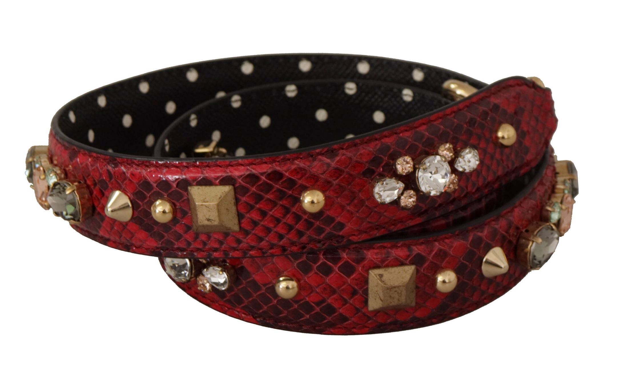 Dolce &amp; Gabbana Red Python Leather Shoulder Bag Strap