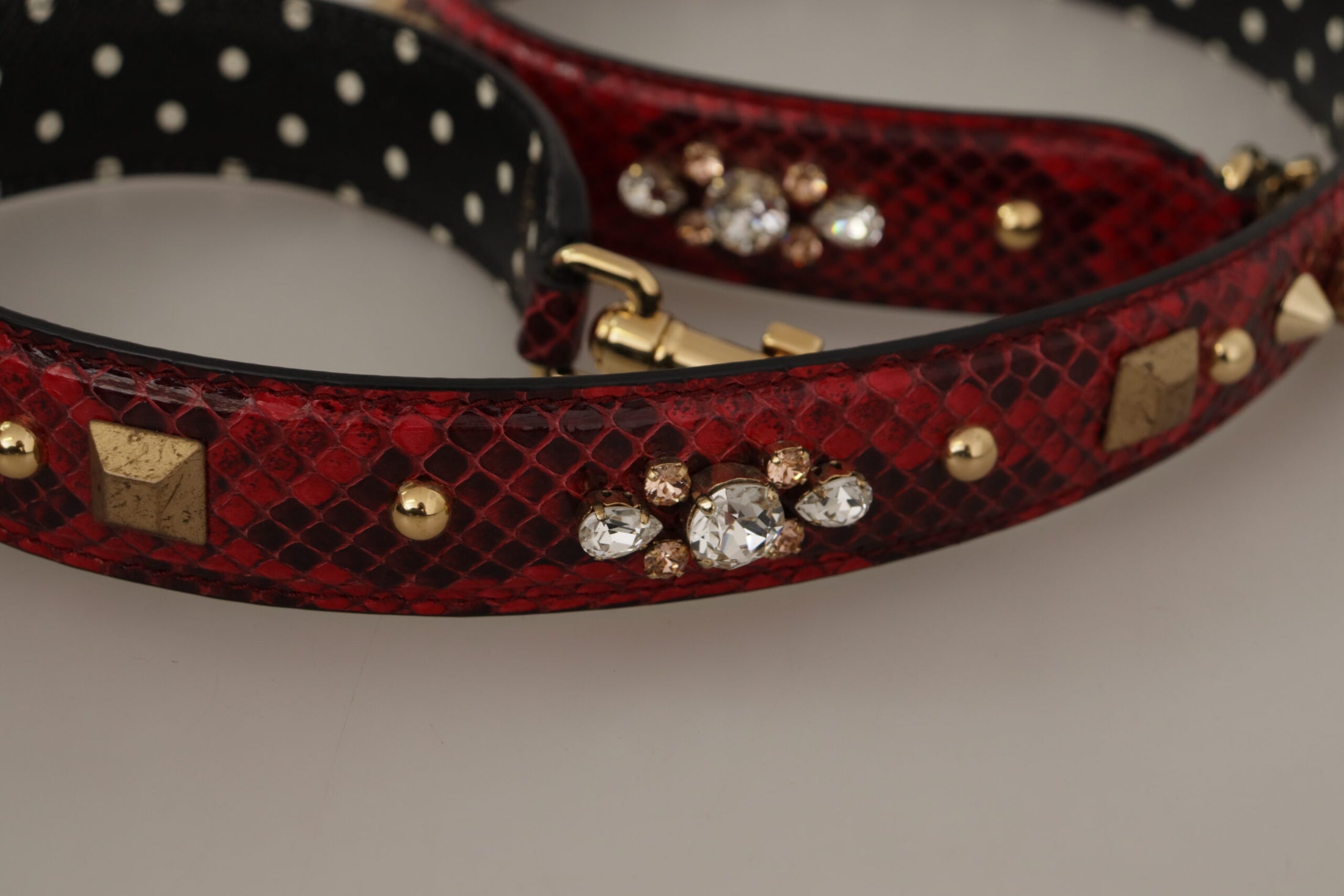 Dolce &amp; Gabbana Red Python Leather Shoulder Bag Strap