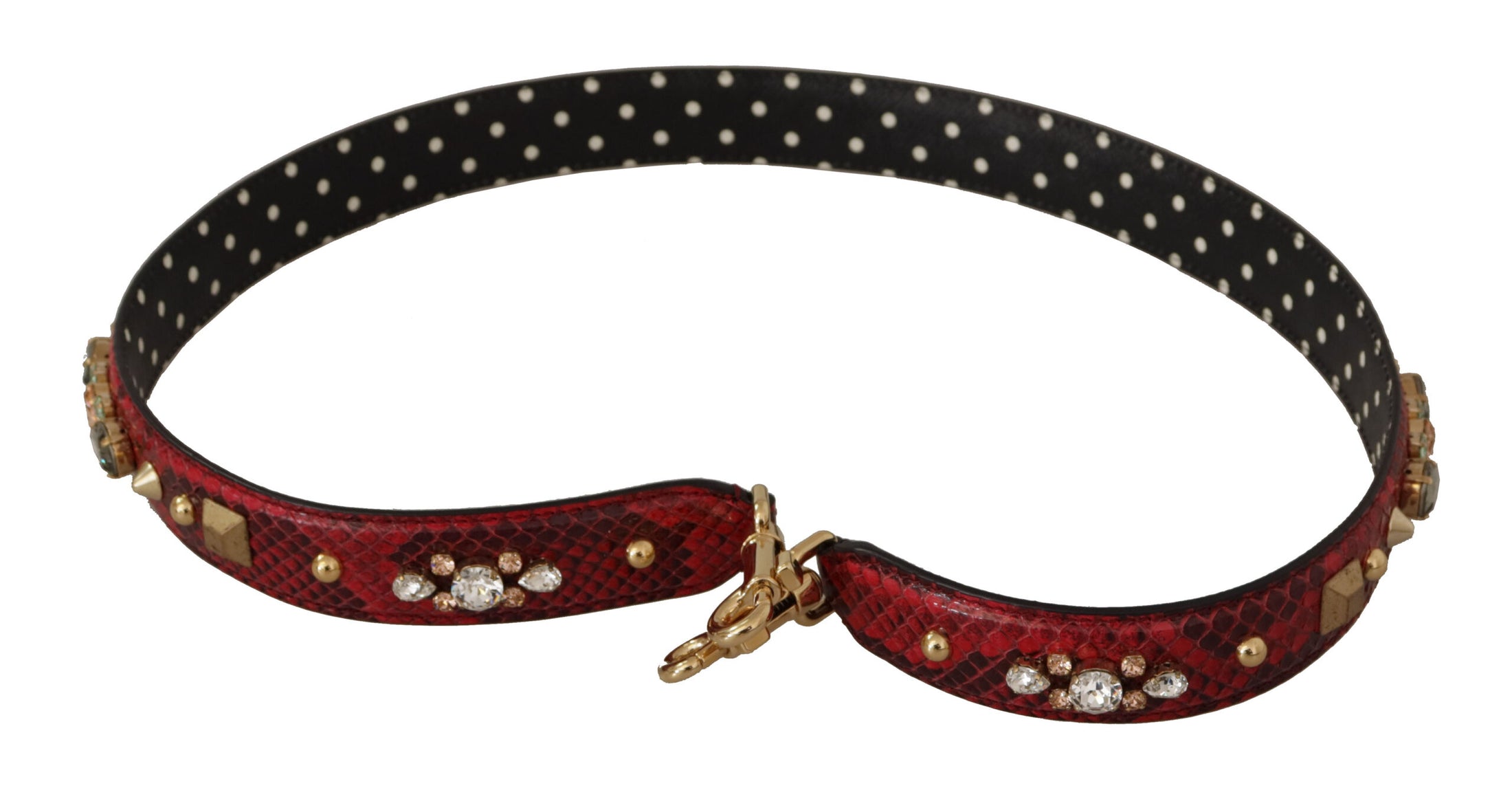 Dolce &amp; Gabbana Red Python Leather Shoulder Bag Strap