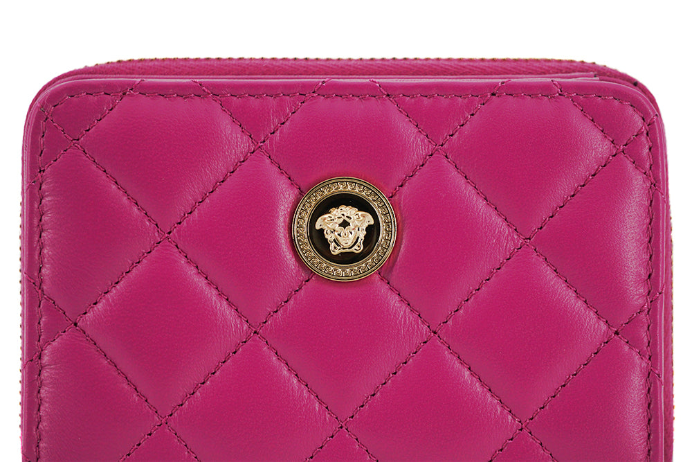 Versace Elegant quilted leather wallet in purple