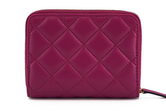 Versace Elegant quilted leather wallet in purple