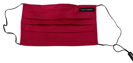 Dolce &amp; Gabbana Elegant red cotton face mask with pleats