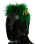 Load image into Gallery viewer, Dolce & Gabbana Elegant emerald green silk headband with floral pattern
